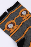 Medias grises intensas largas con contrastes, rayas y diseños de South Park