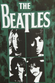 Camiseta cuello redondo verde oscura tie dye con diseño de The Beatles