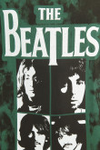 Camiseta cuello redondo verde oscura tie dye con diseño de The Beatles