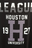 Buzo negro con cuello redondo y diseño college de Houston