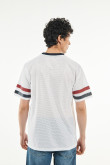 Camiseta manga corta blanca oversize con diseño college