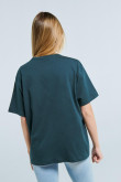 Camiseta oversize verde con diseño college de California