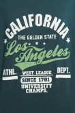 Camiseta oversize verde con diseño college de California