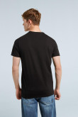 Camiseta negra con diseño college de New York y manga corta