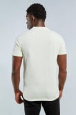 Camiseta unicolor en algodón con cuello redondo en rib