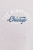 Camiseta lila con manga corta y diseño college de Chicago