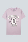 Camiseta manga corta lila clara con diseño college de Georgia