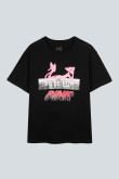 Camiseta manga corta negra con diseño de la Pantera Rosa