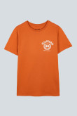 Camiseta naranja con manga corta y texto college de Michigan