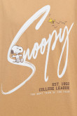 Camiseta kaki oversize con manga corta y diseño de Snoopy