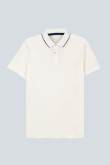 Camiseta unicolor polo con detalles tejidos y manga corta