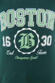 Camiseta cuello redondo verde con diseño college de Boston