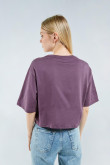 Camiseta crop top morada oscura oversize con diseño college de Arizona