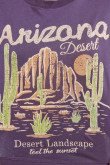 Camiseta crop top morada oscura oversize con diseño college de Arizona