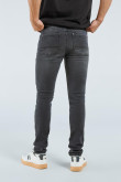 Jean skinny gris oscuro con tiro bajo, bolsillos y ajuste ceñido