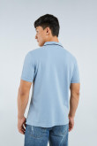 Camiseta unicolor polo con detalles tejidos y manga corta