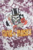 Camiseta manga corta crema tie dye con arte de Guns N´ Roses