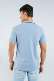 Camiseta polo unicolor con manga corta y acabados tejidos