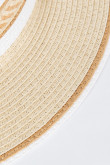 Sombrero tejido kaki con diseños de líneas en contraste