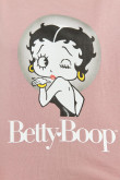 Camiseta oversize crop top rosada clara con diseño de Betty Boop