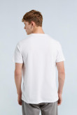 Camiseta manga corta unicolor con cuello redondo y bolsillo