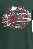 Camiseta unicolor con diseño college de California y manga corta