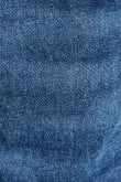 Jean azul oscuro 90´S con bota recta, tiro alto y desgastes de color