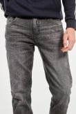 Jean gris oscuro skinny ajustado con bolsillos y tiro bajo