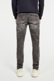 Jean gris oscuro skinny ajustado con bolsillos y tiro bajo