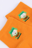 Medias naranjas claras cortas con diseños de South Park
