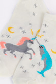 Medias tobilleras unicolores con diseño de unicornio y delfín