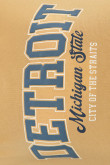 Camiseta kaki con diseño college de Detroit y manga corta