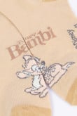 Medias kakis claras cortas con contrastes y diseño de Bambi