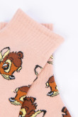 Medias cortas rosadas claras con diseños de Bambi