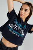 Camiseta azul intensa crop top con diseño college de Colorado