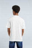 Camiseta manga corta blanca con bolsillo estampado