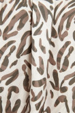 Blusa manga larga kaki clara con diseño animal print