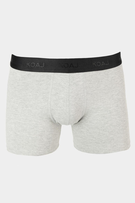 Bóxer brief-medio gris con elástico negro y efecto jaspe