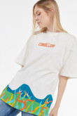 Camiseta crema clara oversize manga corta con diseños del Festival Cordillera