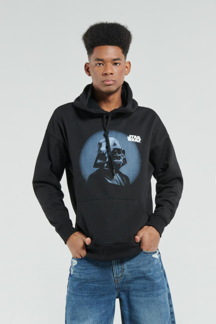 Buzo con capota oversize negro con diseño de Star Wars