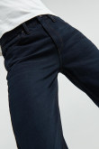 Jean 90´S azul con bota recta, costuras cafés y tiro bajo