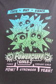 Camiseta gris intensa con diseño de Chicas Superpoderosas y manga corta