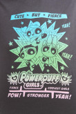 Camiseta gris intensa con diseño de Chicas Superpoderosas y manga corta