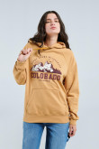 Buzo oversize con capota kaky claro, manga ranglan y diseño college de Colorado