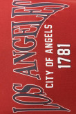 Camiseta manga corta roja con texto college de Los Ángeles