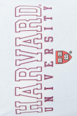 Camiseta cuello redondo crema con diseño college de Harvard