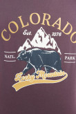 Camiseta morada con diseño college de Colorado y manga corta