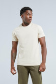 Camiseta kaki clara en algodón con manga ranglan corta