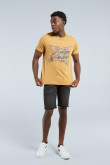 Camiseta cuello redondo kaki con diseño de Los Supersónicos