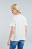 Camiseta cuello redondo crema clara con diseño del Rey León